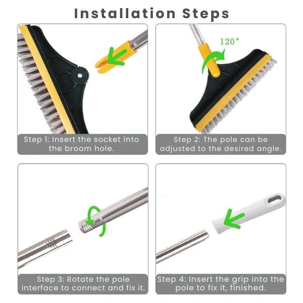 2-in-1 Scrubbing Brush | Corner Wiper | Flexible Head