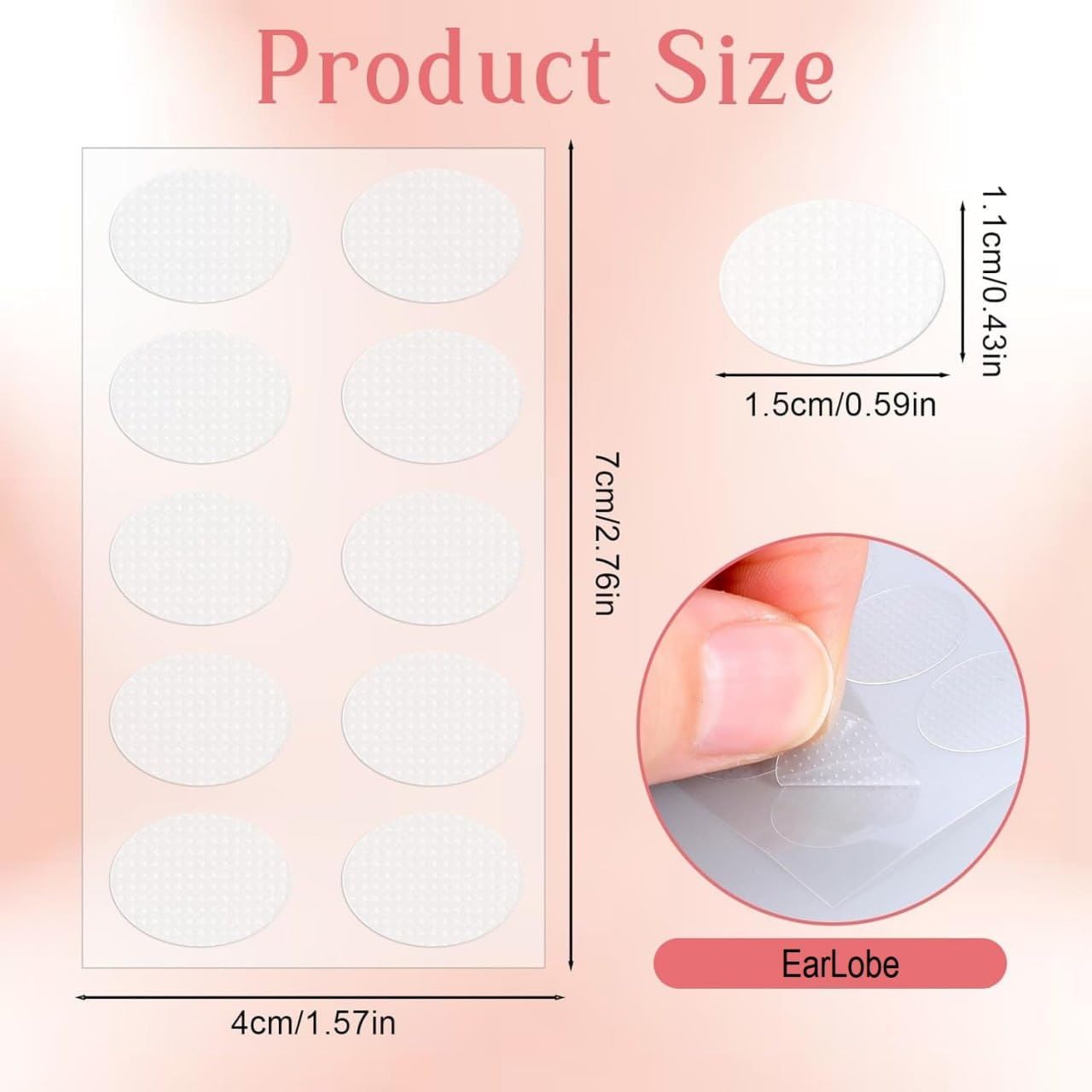 Invisible Premium Earlobe Support Patches for Heavy Earrings (300 Pack)