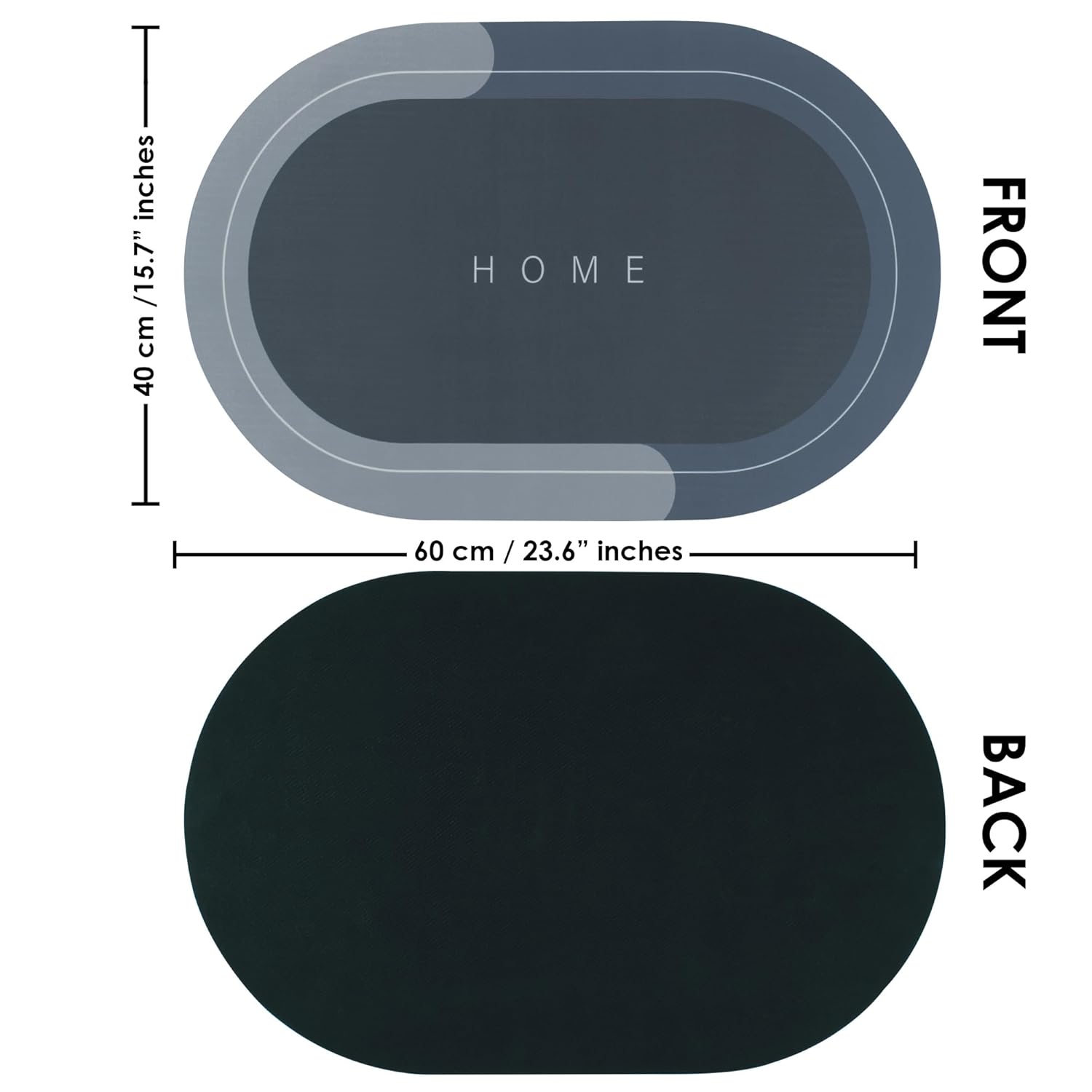 Anti-Slip Bathroom Mat | Water-Absorbing Rubber Doormat for Home, Kitchen, Washroom & Office | Non-Slip Rectangular Floor Mat