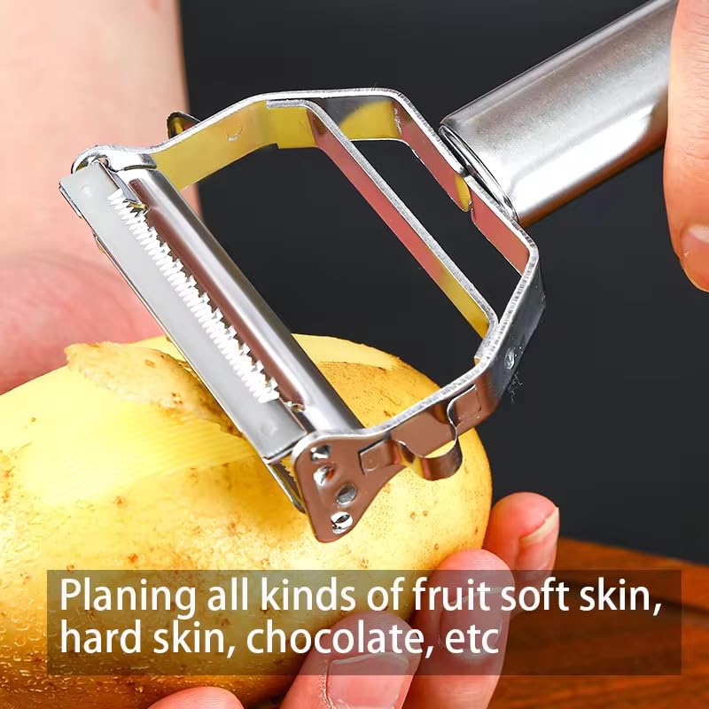 SwiftPeel™ – 3 in 1 Stainless Peeler | Sharp Blades, Anti-Rust | For Quick, Clean Prep