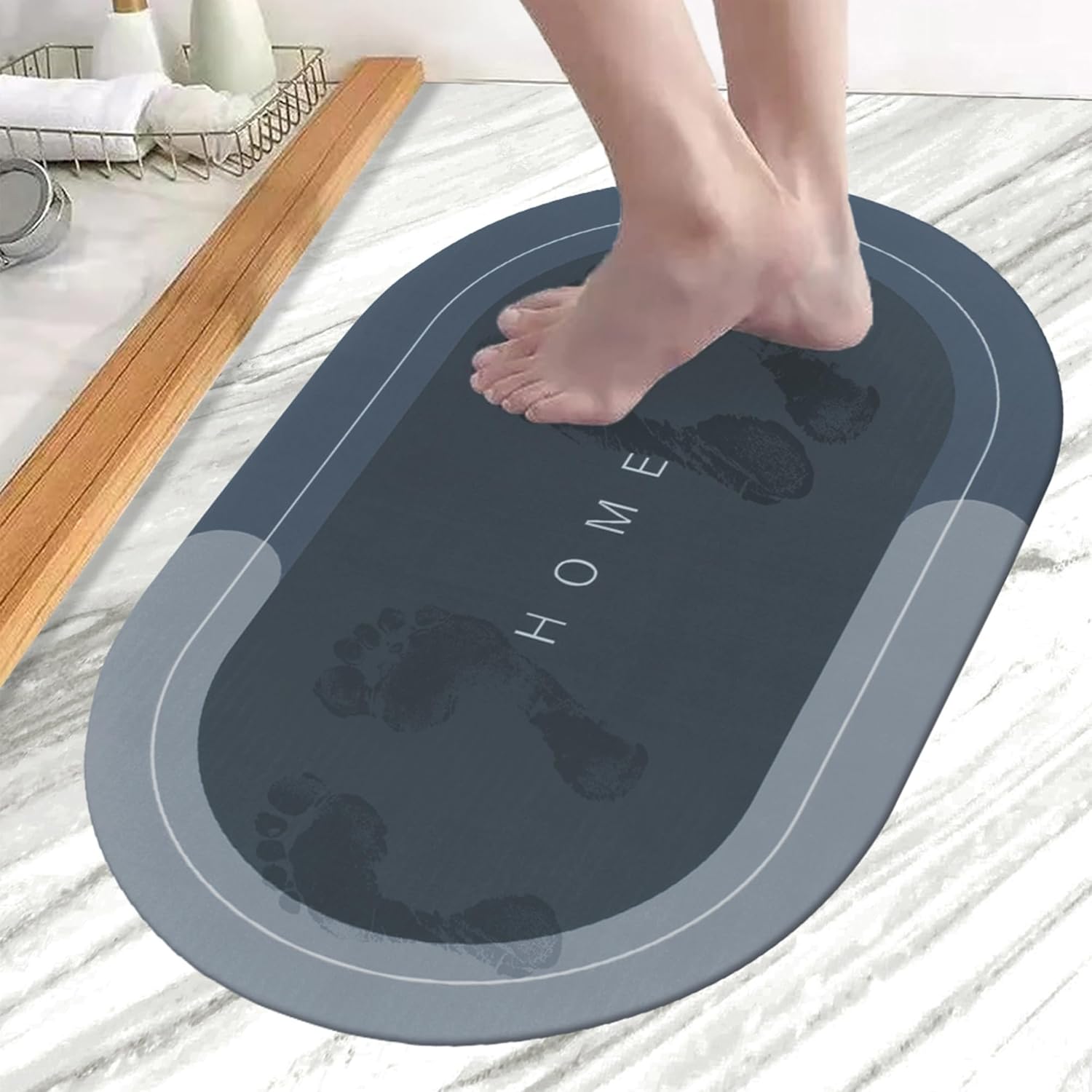 Anti-Slip Bathroom Mat | Water-Absorbing Rubber Doormat for Home, Kitchen, Washroom & Office | Non-Slip Rectangular Floor Mat
