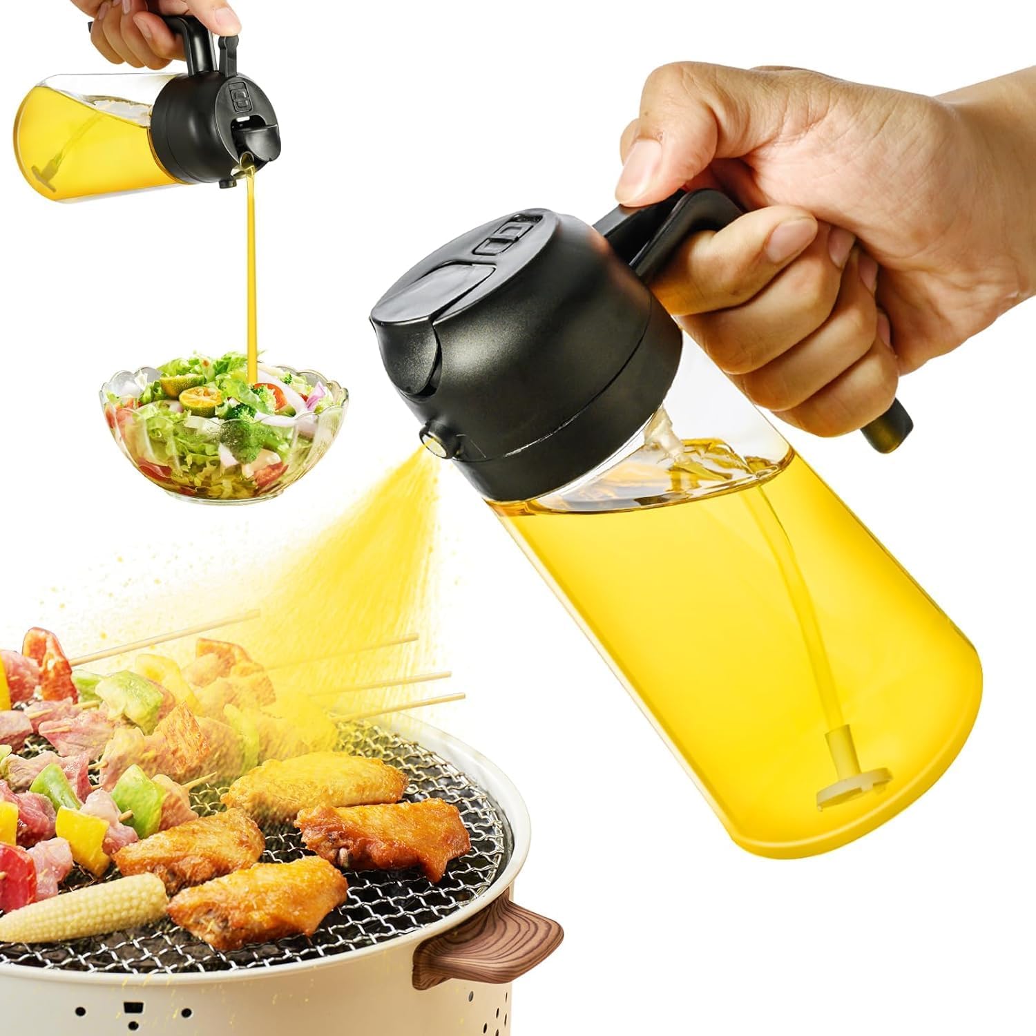 2 in 1 Oil Sprayer and Dispenser Bottle 500ml