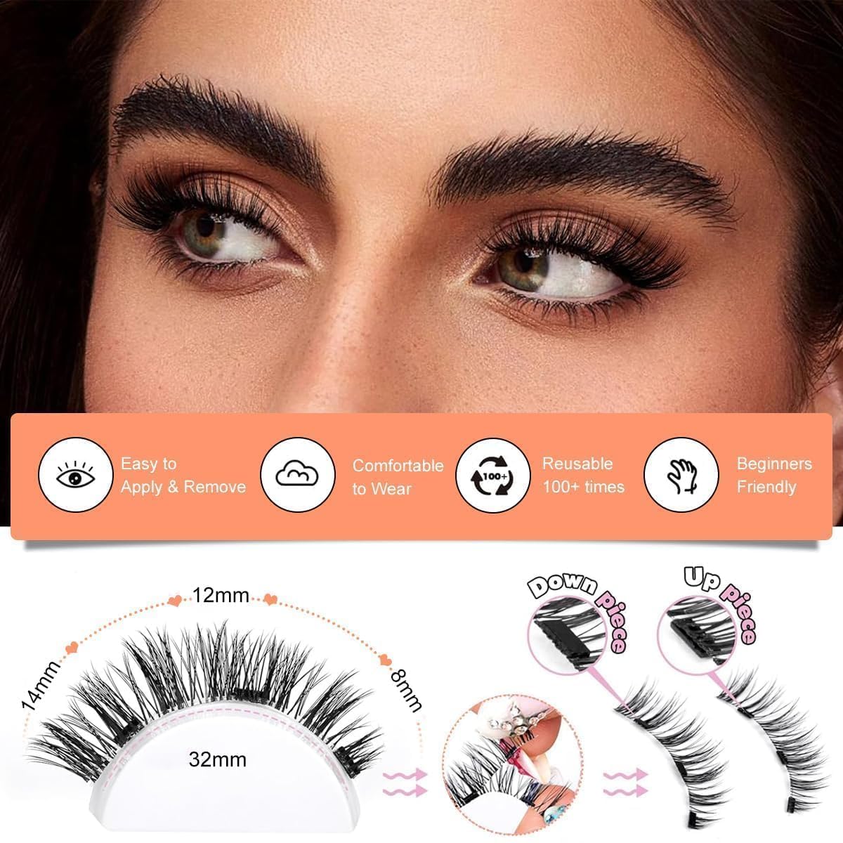 Magnetic Eyelashes Set (with Free Applicator)