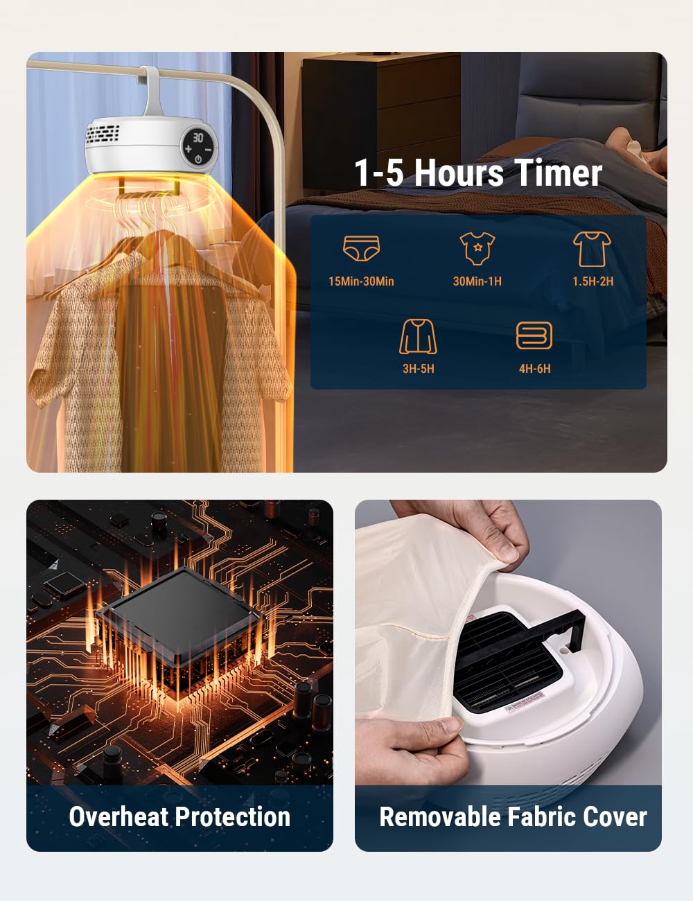 Portable Electric Clothes Dryer | Fast-Drying Machine with Adjustable Timer