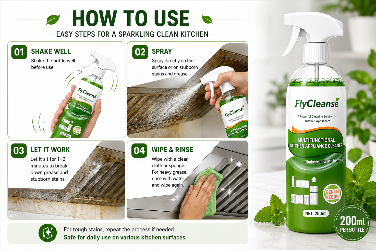 Multi-Purpose Kitchen Appliance Cleaner (Pack of 3)