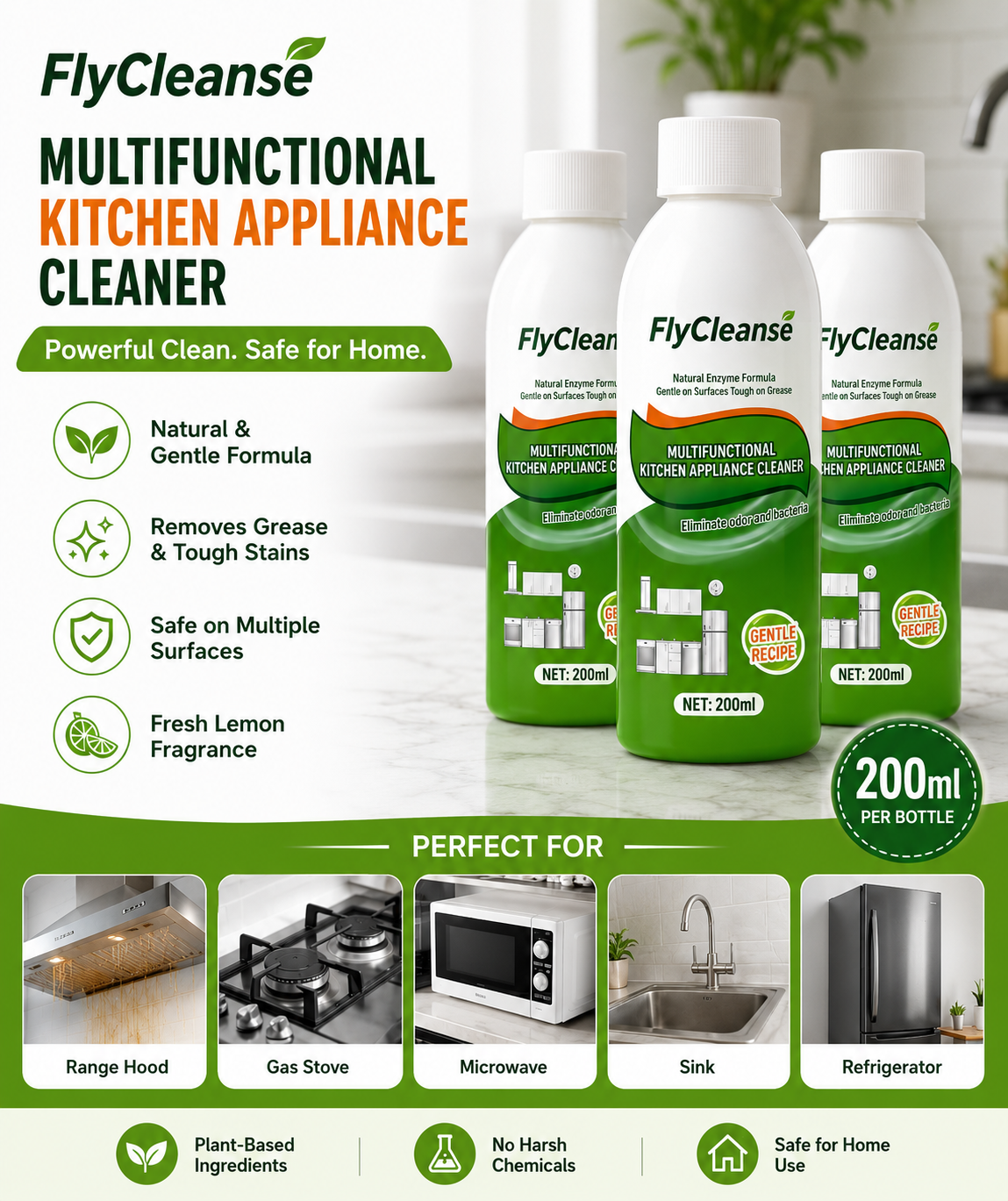 Multi-Purpose Kitchen Appliance Cleaner (Pack of 3)