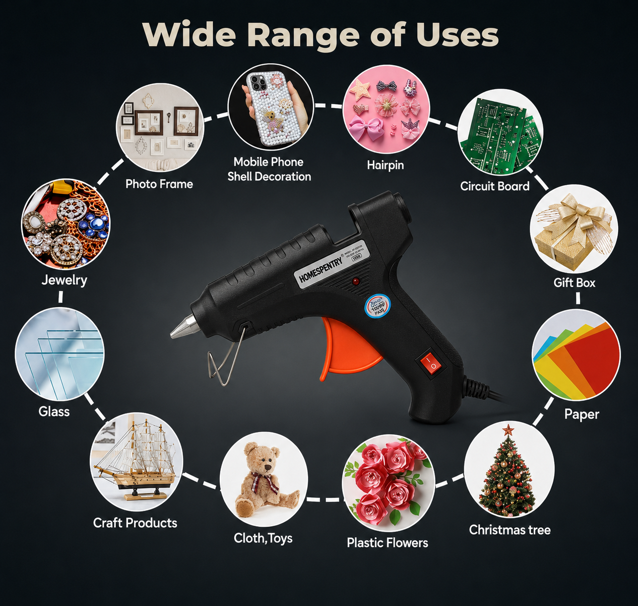 40 W Glue Gun with 5 Hot Melt Glue Sticks